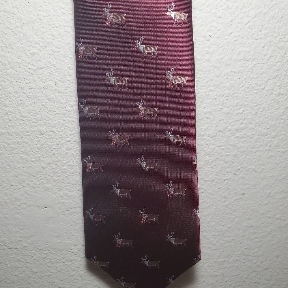 Knotty & Nice Reindeer Allover Print Xmas Necktie
